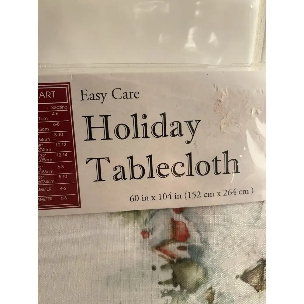 NEW Holiday Tablecloth Easy Care Spill Proof County Holiday Oblong 60